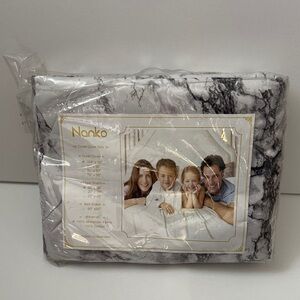 Gray Marble Duvet Cover Set